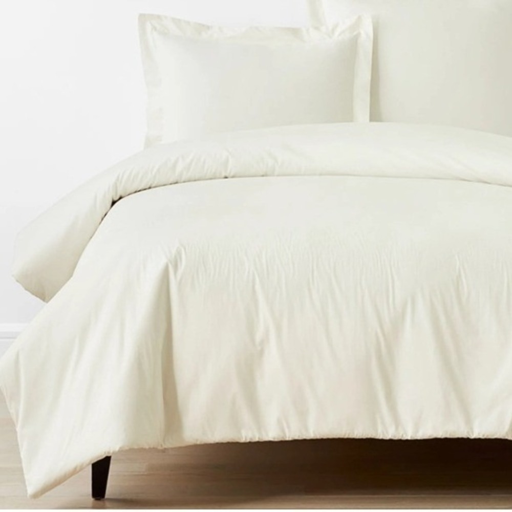 The Company Store Company Cotton Percale Duvet Cover Full Snow White